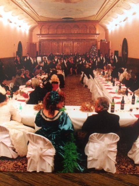 The historical society's last gathering at Granger Hall in 2009. Martinelli (in green) said this is condition the hall was in when they handed it over to the city. She say's the mayor was at the party.