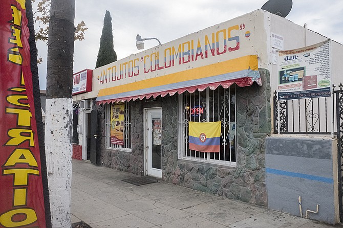 A small storefront repping Colombian cuisine on the border of Logan Heights.