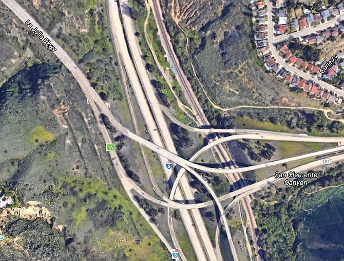 Driver's taking La Jolla Parkway in or out of La Jolla are either coming or going from Interstate 5 or State Route 52.