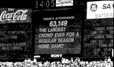 First home game with expanded seating (Sept. 14, 1997); attendance deficit led to TV blackout.