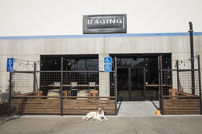 Dog-friendly patio at Raging