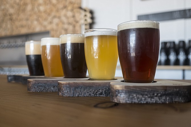 Beers poured at Northern Pine include a nitro stout, IPA, porter, saison, and hoppy brown ale.