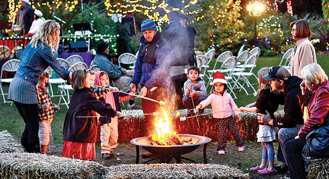San Diego Botanic Garden offers marshmallow roasting, visits with Santa, mulled wine, and holiday crafts.