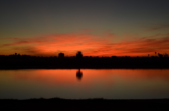 Unretouched of Mission Bay from Tecolote Shores After Sunset