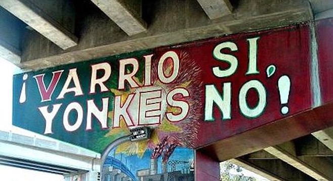 Mural under the Coronado bridge, a dumping ground during freeway and bridge construction days.