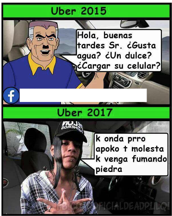 Meme suggesting decline in quality of Uber drivers