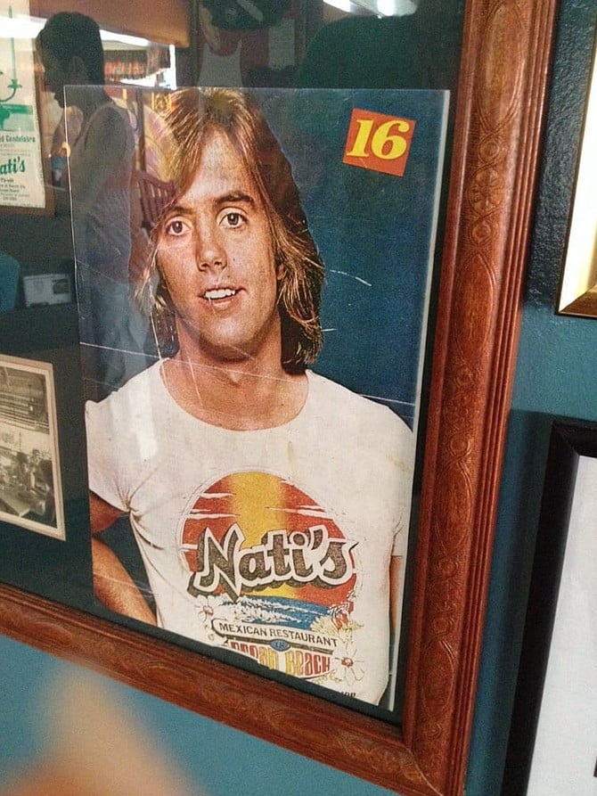 Most can't help notice this photo of 1970s teen heartthrob Shaun Cassidy in the front display case filled with old Nati's photos and menus. (courtesy: Michele Martinson)