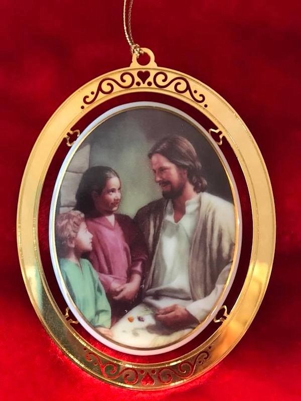 A Christmas ornament featured a variation of the Lindley painting.