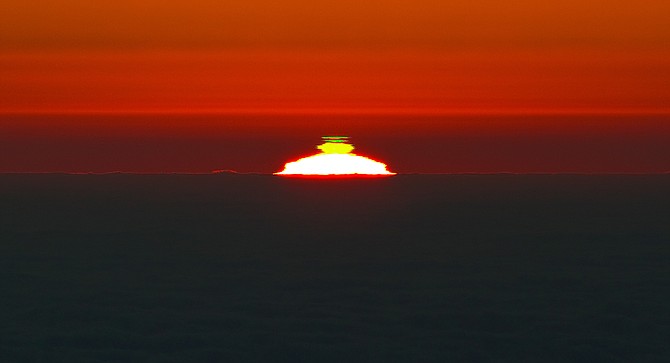 The ethereal green flash in action