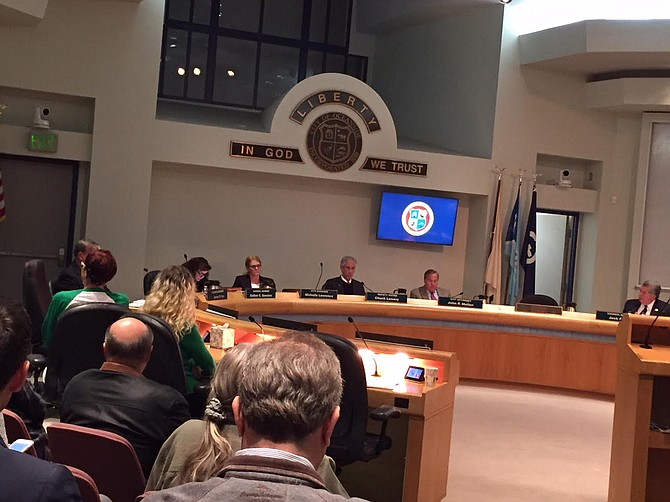 Inside Oceanside council chambers on December 20th
