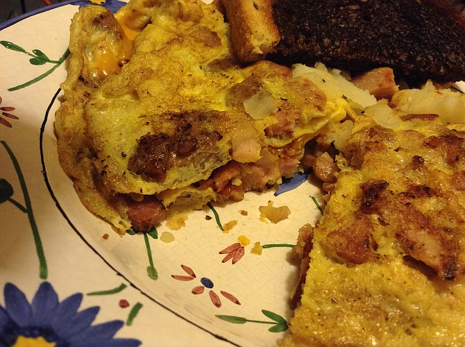Meat Lover omelet. Sausages rule!