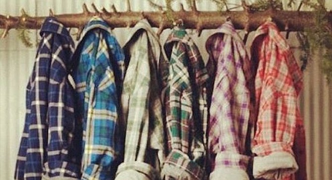 Hipsters love thick, fluffy flannel shirts and jackets fit for lumberjacks.
