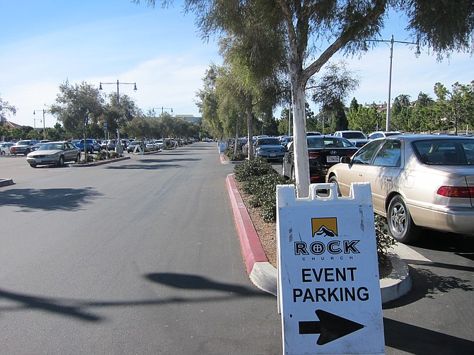 Rock Church parking was packed.