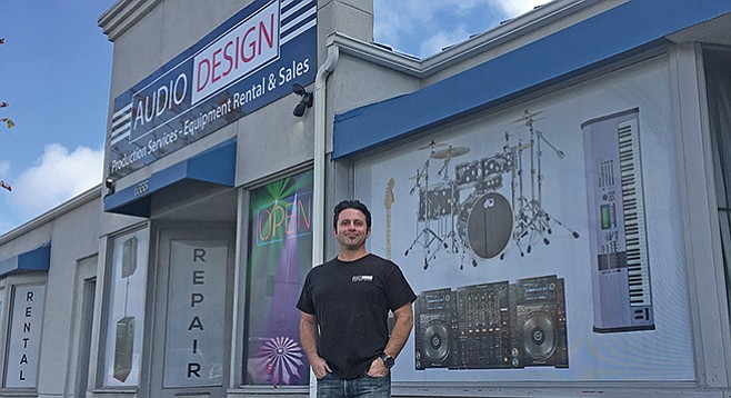 Mike Rubenhold in front of Audio Design