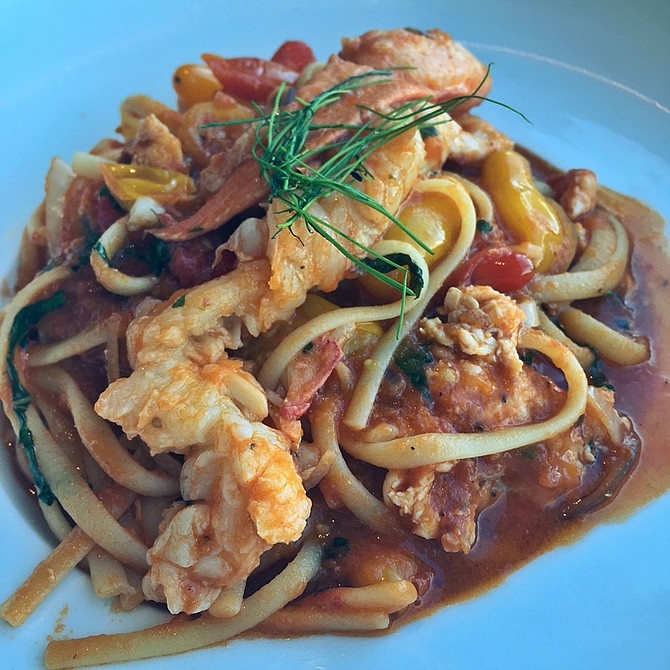 Lobster with pasta at Lago by Julian Serrano