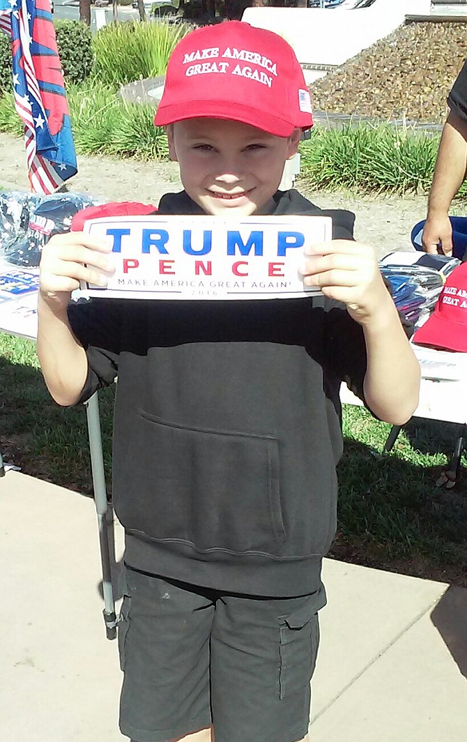 Young Gage showing support for Trump
