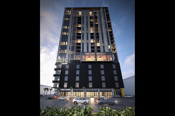 Rendering of planned condo building to be known as "Sie7e"