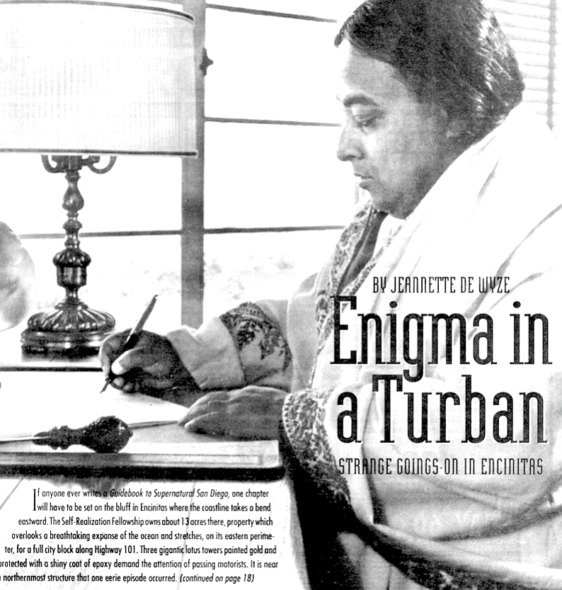 Those Who Knew Yogananda Encinitas Swami San Diego Reader - 