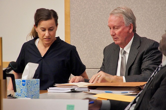 Diana Lovejoy and her private defense counsel, Brad Patton. Photo by Eva Knott