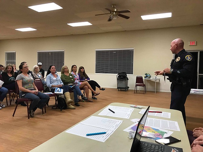 Officer David Surwilo discussed what makes up a successful neighborhood watch program. Crucial are centralizing information, reporting crimes, and making sure the group doesn't go vigilante. 