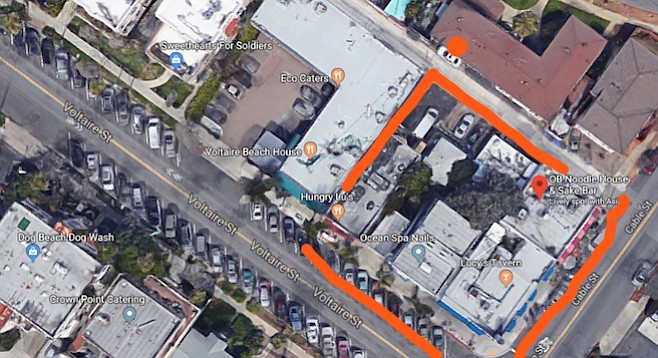 The area of the parcel amounts to about a quarter of the block.