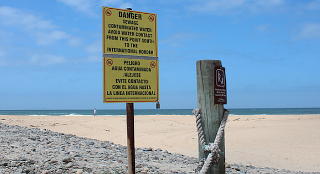 Imperial Beach sewage-spill sign