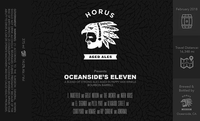Bottle label for Oceanside's 11, which sold out in two seconds.