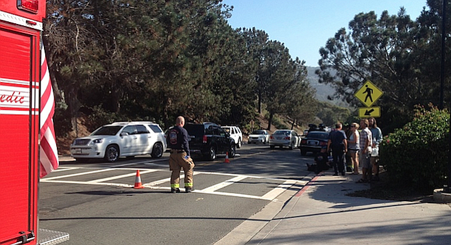 Accident scene on La Jolla Shores Drive