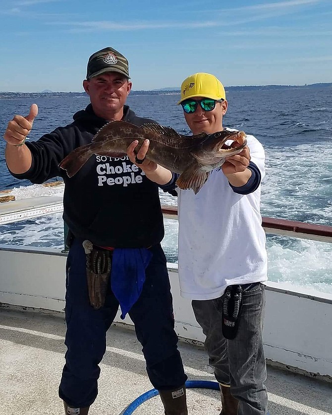 Jesus Mayo Jr. local angler out on the Monday, March 5th half day and reeled in this gorgeous Ling Cod! Ling ling are good to eat! So many smiles and yum catches, come on out! This trip caught 	
29 Rockfish, 11 Vermillian, 57 Boccacio, 27 Mackarel, 57 Sand Dabs, 1 Lingcod for 21 anglers.

http://helgrensportfishing.com/index.php?option=com_zoo&view=frontpage&Itemid=53