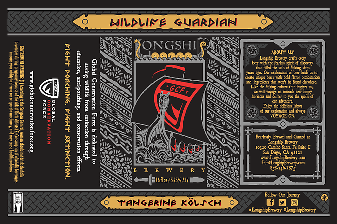 Label artwork for Longship Brewery's first canned beer release, Wildlife Guardian