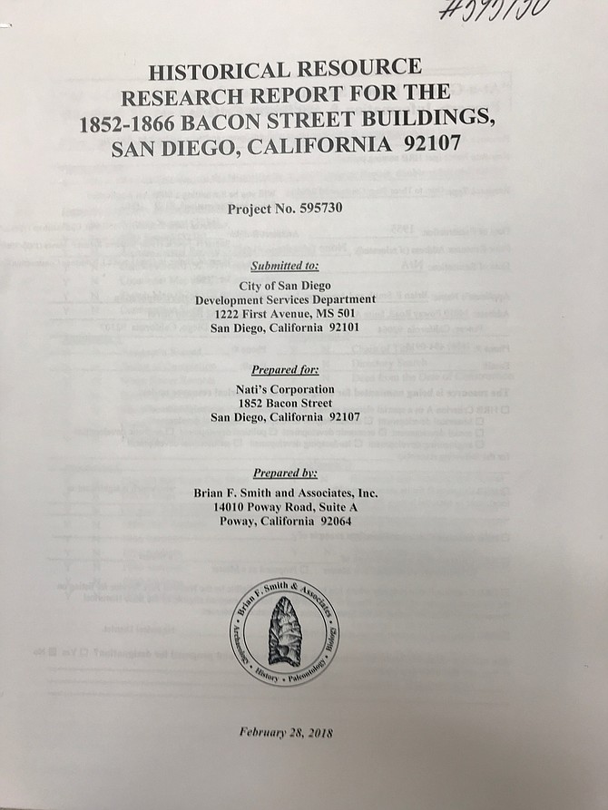 Nati's submitted a report to the city's historic resources board in February. 