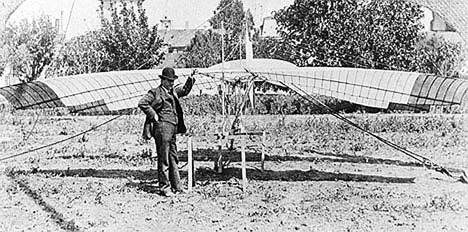 John J. Montgomery and his Tandem-Wing Glider, 1905
