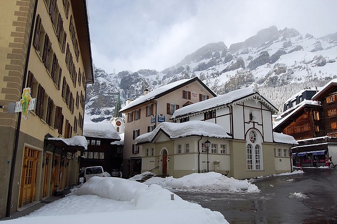  The charming village of Leukerbad, Switzerland's hot pools hamlet in the canton of Valais.