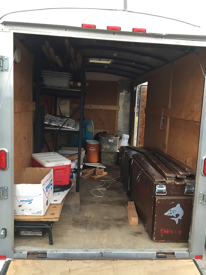 The trailer when found was about 90 percent empty. Two patrol boxes (right) were a happy find. 