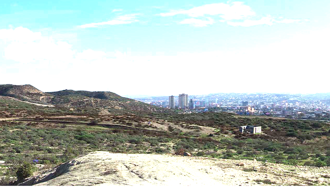 The site sits high in the hills with spectacular views of Tijuana.
