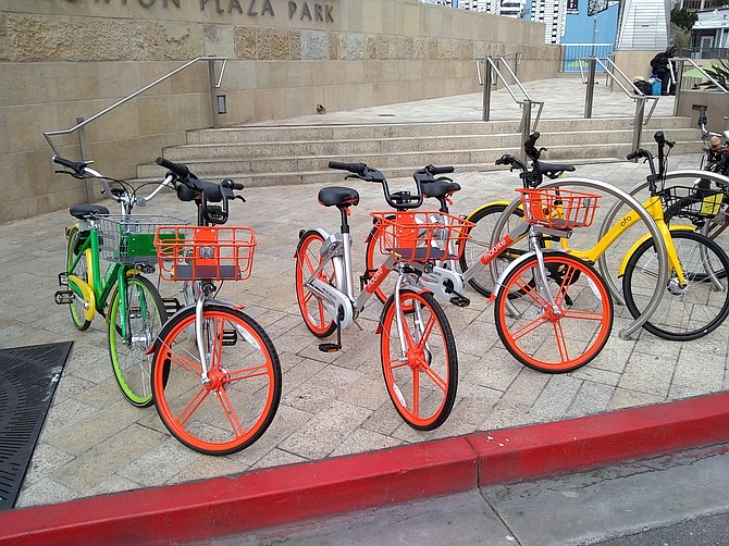 Dockless bikes near Horton Plaza