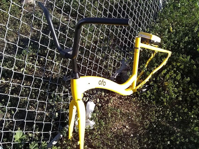 stripped ofo by Euclid trolley