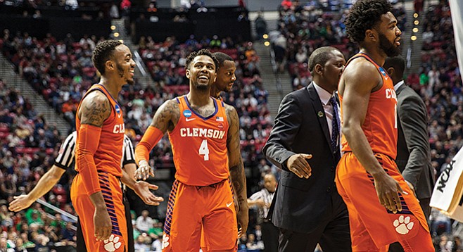 Clemson, from South Carolina, was one of seven east-of-the-Rockies schools to play in March Madness games in San Diego. New Mexico State was the only Western team to play here.  - Image by Kelly Smiley