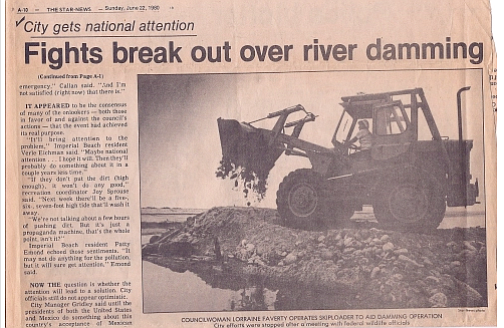 The famous Bilbray bulldozer, in a June, 1980 Star News clipping. 