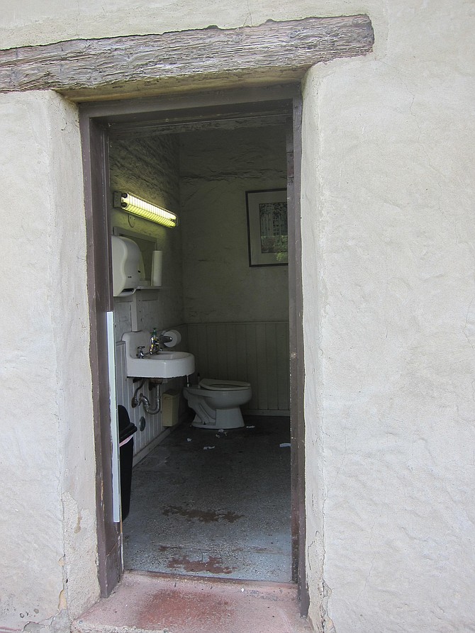 In with the pear orchard, out with the non-historic bathroom in the oldest house in San Diego. 