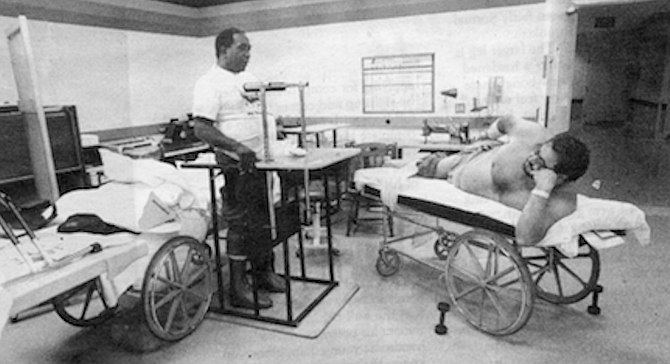 Spinal Cord Injury unit gym.  “You can roll, learn how to sit up, turn over.” - Image by Dave Allen