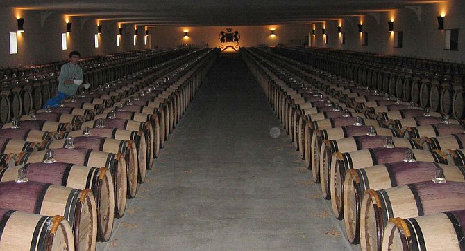 Barrel room at Chateau Mouton Rothschild  — not a hipster in sight