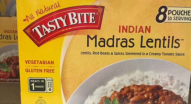 Indian Madras Lentils from Costco: only a few minutes in the microwave!