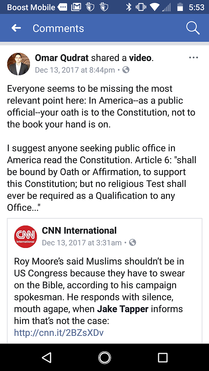 Omar Qudrat's view on the Constitution