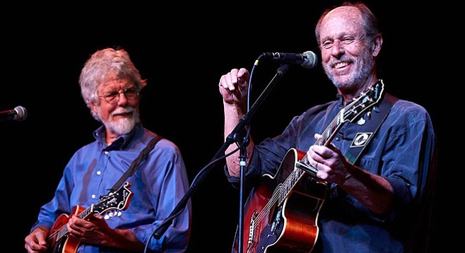 Fred Tackett and Paul Barrere: two longtime collaborators, two guitars, a mandolin, and a very comfortable groove. - Image by Hank Randall