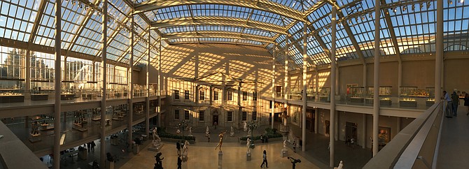 Wide view of the American Wing, Metropolitan Museum of Art, New York City, New York, September 2016,