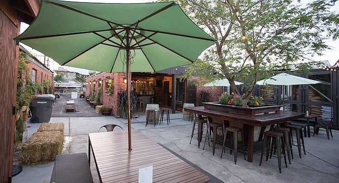 The drinking patio of Helix Brewing Co. in La Mesa - Image by Andy Boyd
