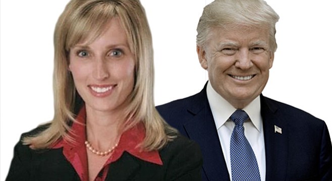 Kristin Gaspar and Trump. "This is what Gov. Brown classifies as low-life politicians. Well, here we are.”