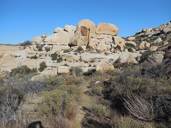 Huge boulders on the trail