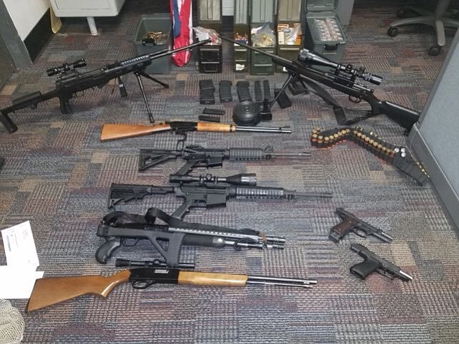 The Western Division confiscated these guns from a man with a restraining order in November. 